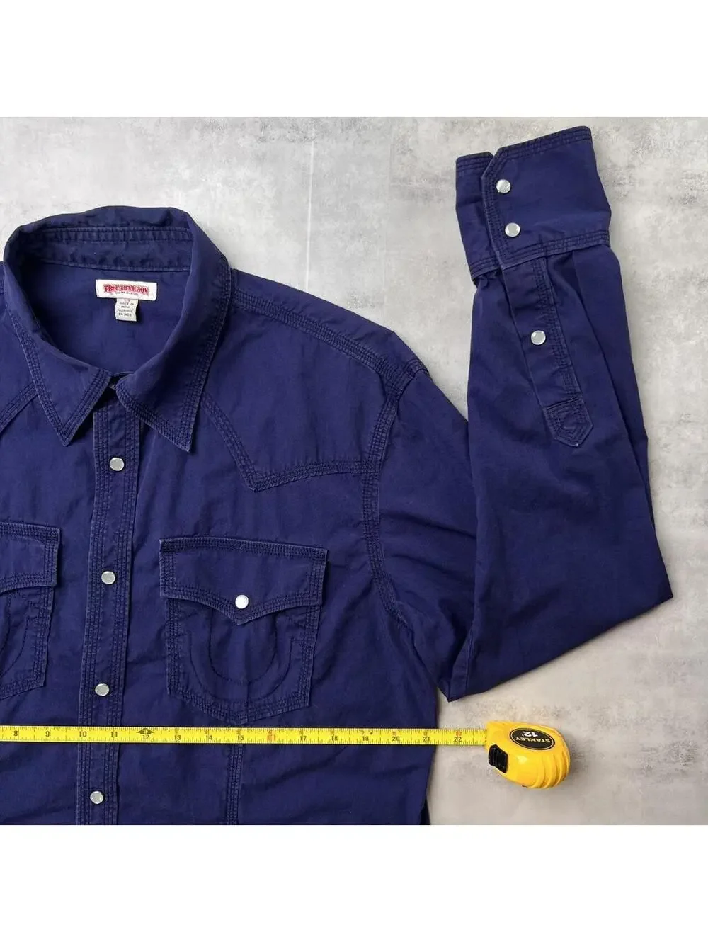 Y2K Purple True Religion Grunge Long Sleeve Button Up Shirt